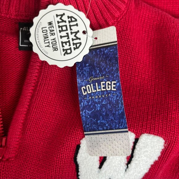 Alma Mater Wisconsin Badgers Sweater Kids Youth Large Red New 1/4 Zip NCAA - Picture 12 of 13